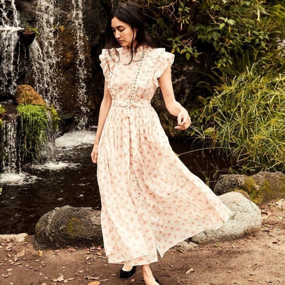 Dôen Carnation Dress in White Poppy NWOT Medium